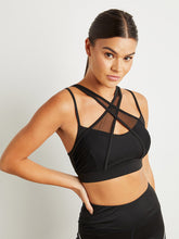 Mesh Detail Cross Front Sports Bra